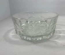 Vtg Saint Gobain Duralex France Thumbprint Clear Glass 5 1/2" Dessert Bowl