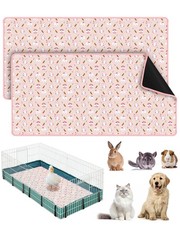 2 Packs Guinea Pig Cage Liners, 47''X24'' Washable Guinea Pig Pee Pads Non Sl...