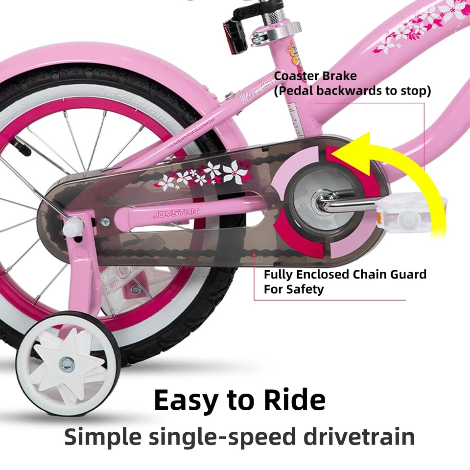 12 Inch Girls Bike with Training Wheels for Ages 2-4 Years Old Girls Toddler ... - Image 3 of 4