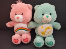 CARE BEARS Vintage Y2K Plush Lot- CHEER BEAR, Talking WISH BEAR Works 