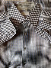 Ermenegildo Zegna shirt size XL blue brown check long sleeve classic fit