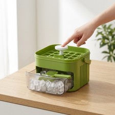 Ice Trays for Freezer with Lid and Bin, Press-Type Frozen Cube Tray System