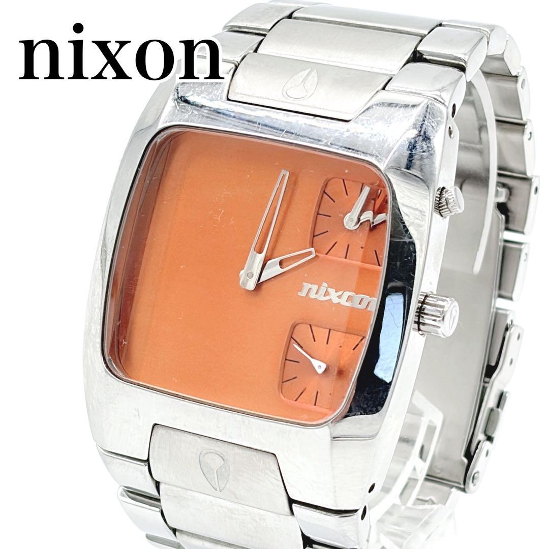 NIXON THE BANKS クロノ 腕時計 ブルー　チェック 希少色　稼働品 Limited Edition Nixon Banks Watch | Silver / Red | Analog GMT