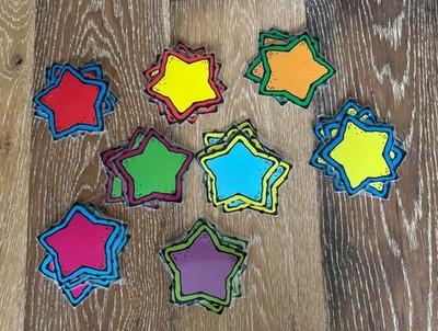 Vintage Carson Dellosa D.J. Inkers bulletin board accents stars set of 32