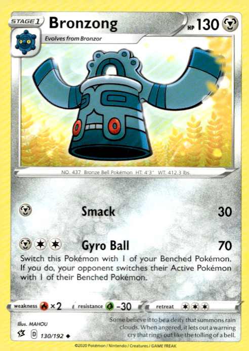 Bronzong 130/192 Uncommon Regular SWSH02: Rebel Clash NM