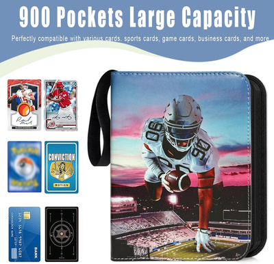 football card sleeves for binders 400 Cards Binder, 4-Pocket Card Collections Trading Card Binder 50 Pages Double-Sided Cards Holder with Zipper 3-Ring Card Album Sports Football Card Protectors : Toys & Games The card sleeves are a suitable size for standard trading cards (2.5 inch x 3.5 inch) and 3 ring binders (sheet size is 11.6 x 8.75 inch with 3 pre NeatoTek Football Card Binder, 40