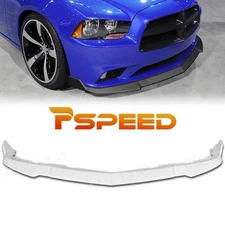 Painted White PP Front Bumper Spoiler Lip For Dodge Charger 2011-2014 STP-Style