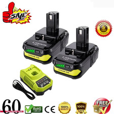 2PACK 18V Rechargeable Lithium Battery For Ryobi One Power Tools P102 P103 P105