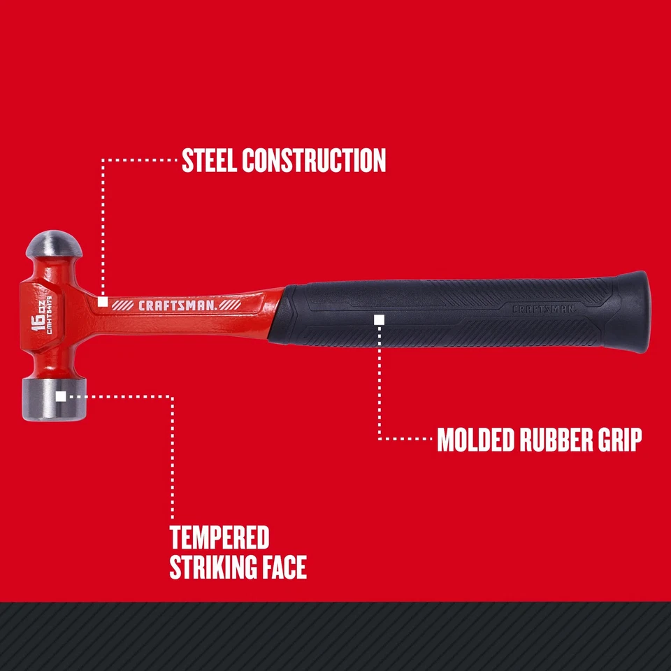 Стальной шариковый молоток CRAFTSMAN (16 унций) — CMHT54179 - Изображение 3 из 4