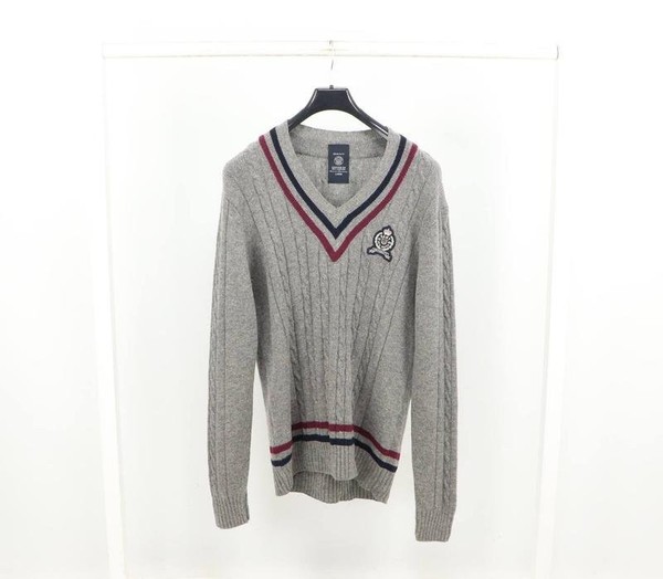 Men Gant Sweater Grey Wool 40 /L / 48 #7Y1D