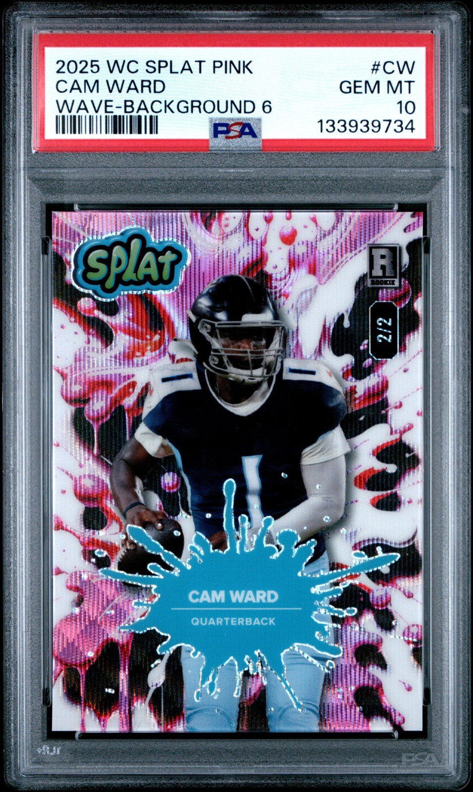 Cam Ward Wild Card Splat Hobby Jumbo Pink #CW Wave Foil-Background 6