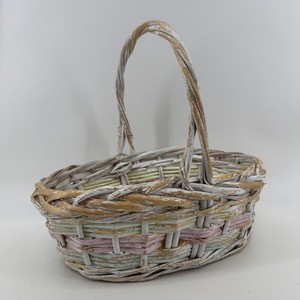 Vintage Woven Wicker Decorative Basket with Handle, home decor Easter #TM225