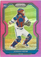 2021 Panini Prizm Jonah Heim Pink Prizm SP RC Texas Rangers