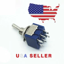 (1) 2 Position DPDT Mini Toggle Switch ON ON 6 Pins / Lug 125V AC 6A USA Seller