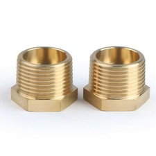 U.S. Solid Brass Fitting Hex Bushing NPT 3/4" Male x 1/4" Female, 2pcs