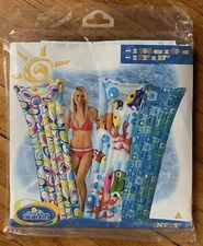 Intex The Wet Set Vintage Pool Float Air Mat Pool Swimming Fish 72”X 27” NOS