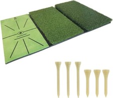 Golf Tee Training Mat 3-In-1 Golf Hitting Mat 25"x16" In/Outdoor Foldable