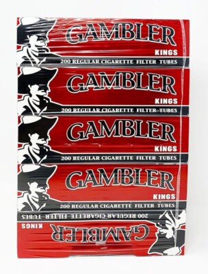 Gambler Regular King Size Cigarette Tubes - 200 Count/box (Pack of 5)
