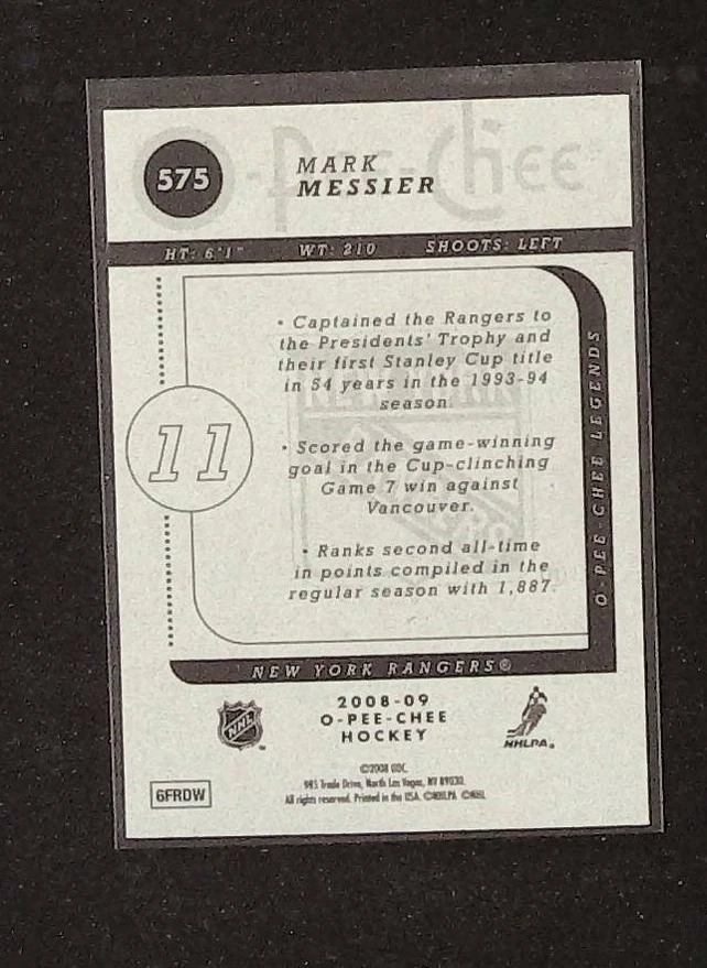 2008-09 O-Pee-Chee #575 Mark Messier S+++ - Image 2 of 2