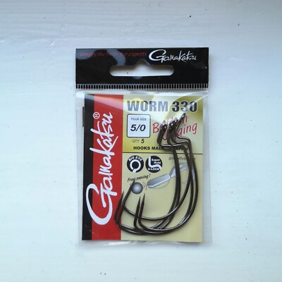 Gamakatsu Worm 330 Bottom jigging Offset Haken Raubfischhaken Wide Gap Size 5