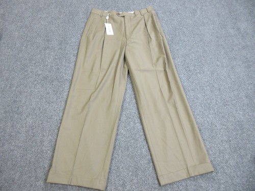 Pal Zileri, Pal Zileri Dress Pants Mens 34x29 Beige Wool Pleated Cuffed Classic Fit Italy