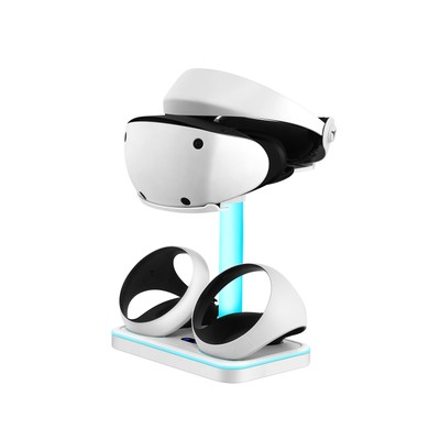 For PS5 VR2 RGB Light Magnetic Charging Dock Station VR2 Glasses Headset Stand