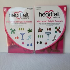 Heartfelt Creations Merry and Bright Accents HCPC-3838 Stamps  7196 Dies Set