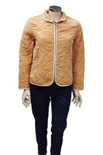 Cappotto corto da donna salmone Feyem manica lunga cerniera a qaudri casual moda