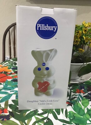 Pillsbury Doughboy Cookie Jar NEW 2007 Red Heart Add A Little Love New/w/box