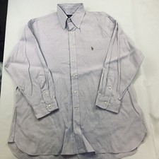 Ralph Lauren Mens Lavender Long Sleeve Button Down Dress Shirt Size 17.5 34/35