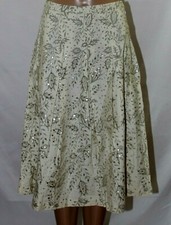 Yoana Baraschi Ivory Skirt Gold Sequin Drop Pleats Anthropologie 4
