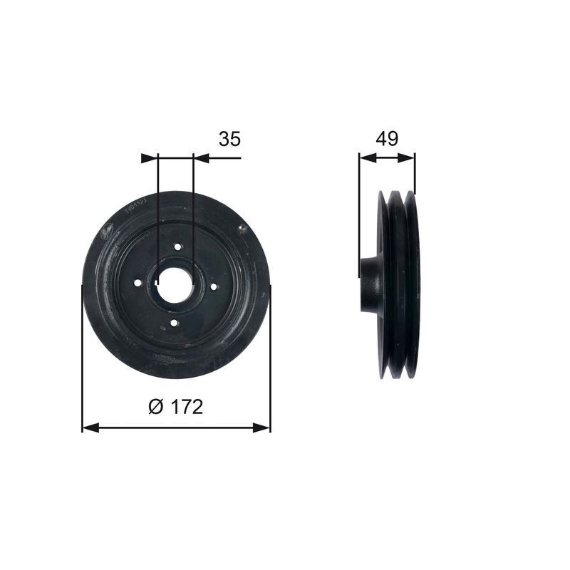 Crankshaft Pulley (TVD) fits MITSUBISHI L200 K64T, K74T 2.5D 96 to 07 Gates New - Image 3