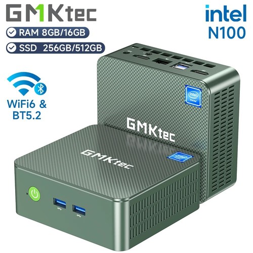 GMKtec G3 Mini PC Intel N100 16GB 512GB SSD Windows 11 WiFi6 BT5.2 Des