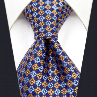 Cravate Homme S&W SHLAX&WING Rayée Bleu Et Orange - Formelle Et Tissée - Longueur 160 Cm