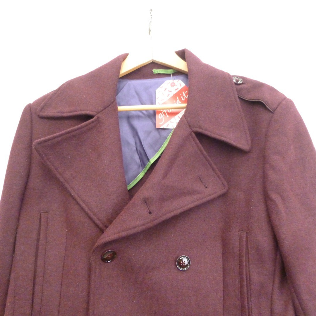 Holland Esquire Women's Size Large Burgundy Wool Blend Coat Winter