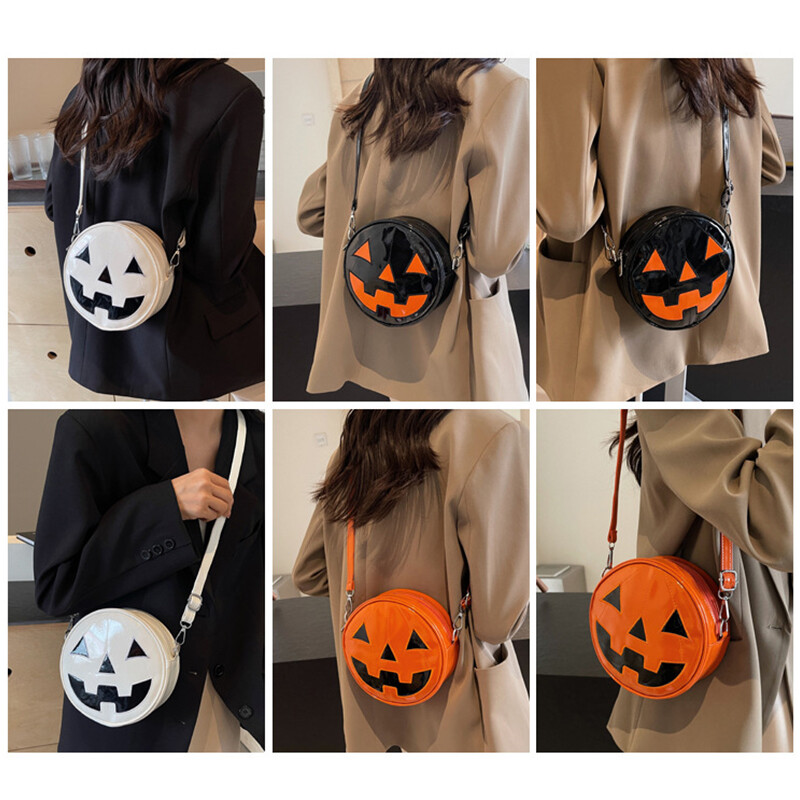 Halloween Pumpkin Graphic Individuality PU Shoulder Bags Fashion