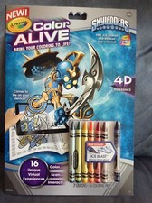 CRAYOLA SKYLANDERS COLOR ALIVE WITH 7 CRAYONS  16 INTERACTIVE PAGES