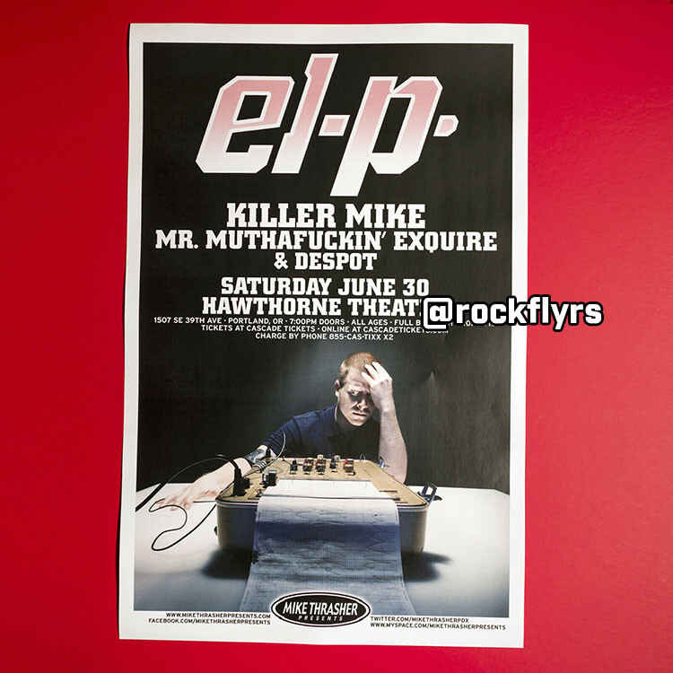 EL-P & KILLER MIKE 2012 Concert Promo 11x17 Street Poster. Portland Oregon. RTJ 