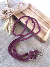 Barrel reins with grip knots Hand Braided Paracord Burgundy western tack