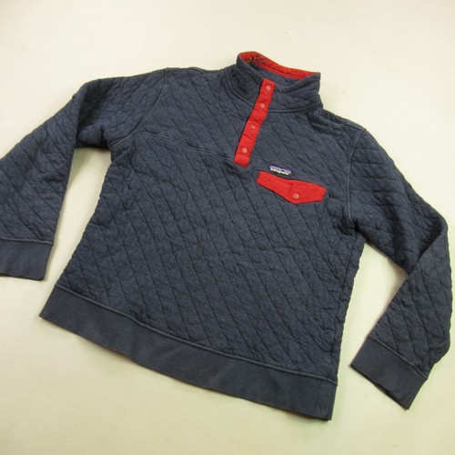 Patagonia Sweater Mens Large Long Sleeve 1/4 Snap Pullover Blue Outdoors - Picture 2 of 13