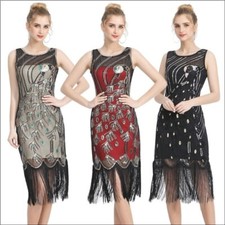 1920s Vintage Gatsby Ballroom Evening Party Dance Costume Sequin Beading Dress
