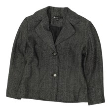 Larry Levine Womens Grey Blazer Jacket | Vintage High End Designer Suit Vtg