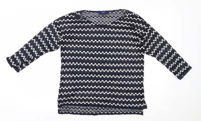 NEXT Damenpullover blau Rundhalsausschnitt Polyestermischung Größe 10