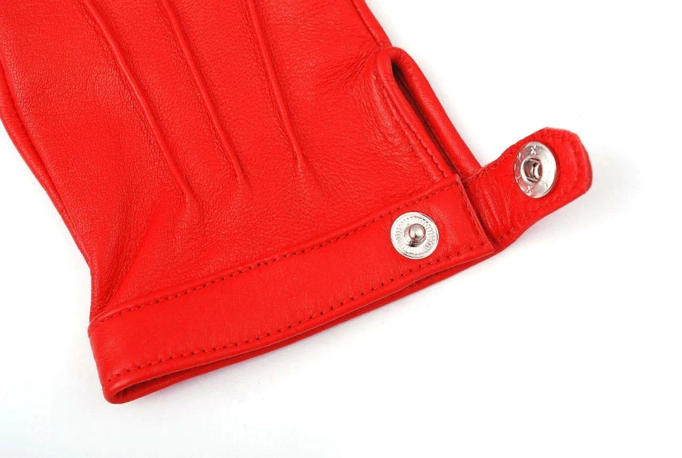 Guantes de cuero de oveja suave para mujer de medio dedo para ciclismo, deportes al aire libre Foto 3 de 4