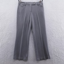 Talbots Womens Wide Leg Wool Blend Dress Pants 10 Petite Gray Mid Rise Career