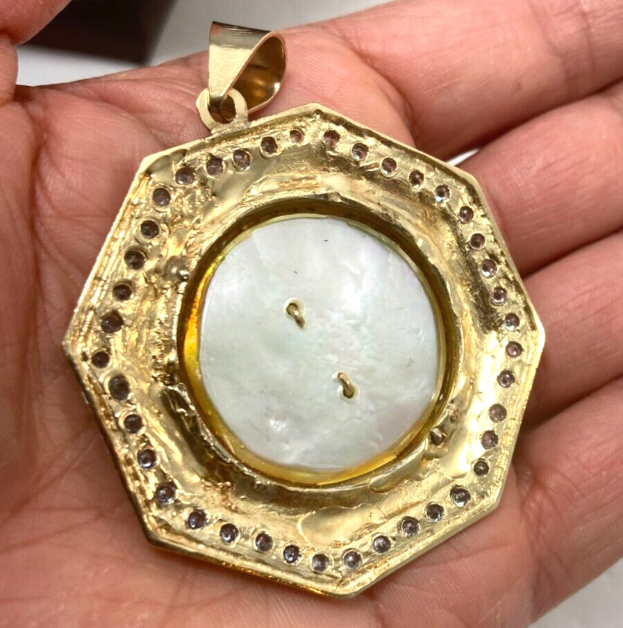 Yellow Gold Solid 10Kt Octagon Custom Men Pendant… - image 7