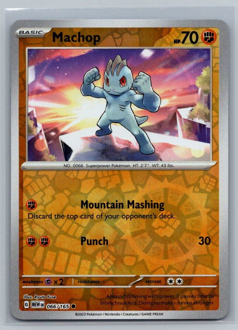 Machop 66/165 Scarlet & Violet 151 Common Reverse Holo Pokémon TCG 2023