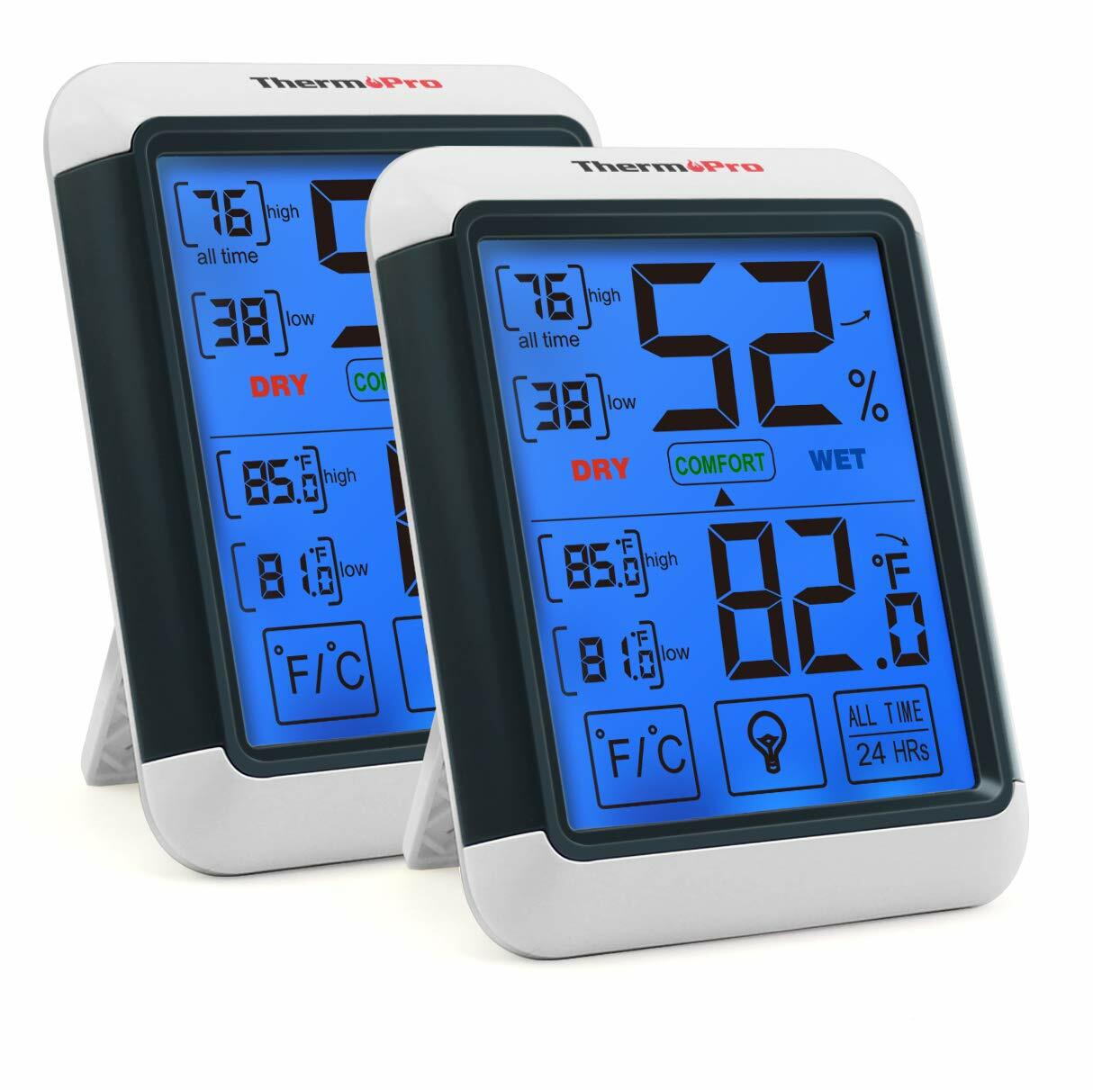 2X Large LCD Digital Indoor Thermometers Hygrometer Humidity