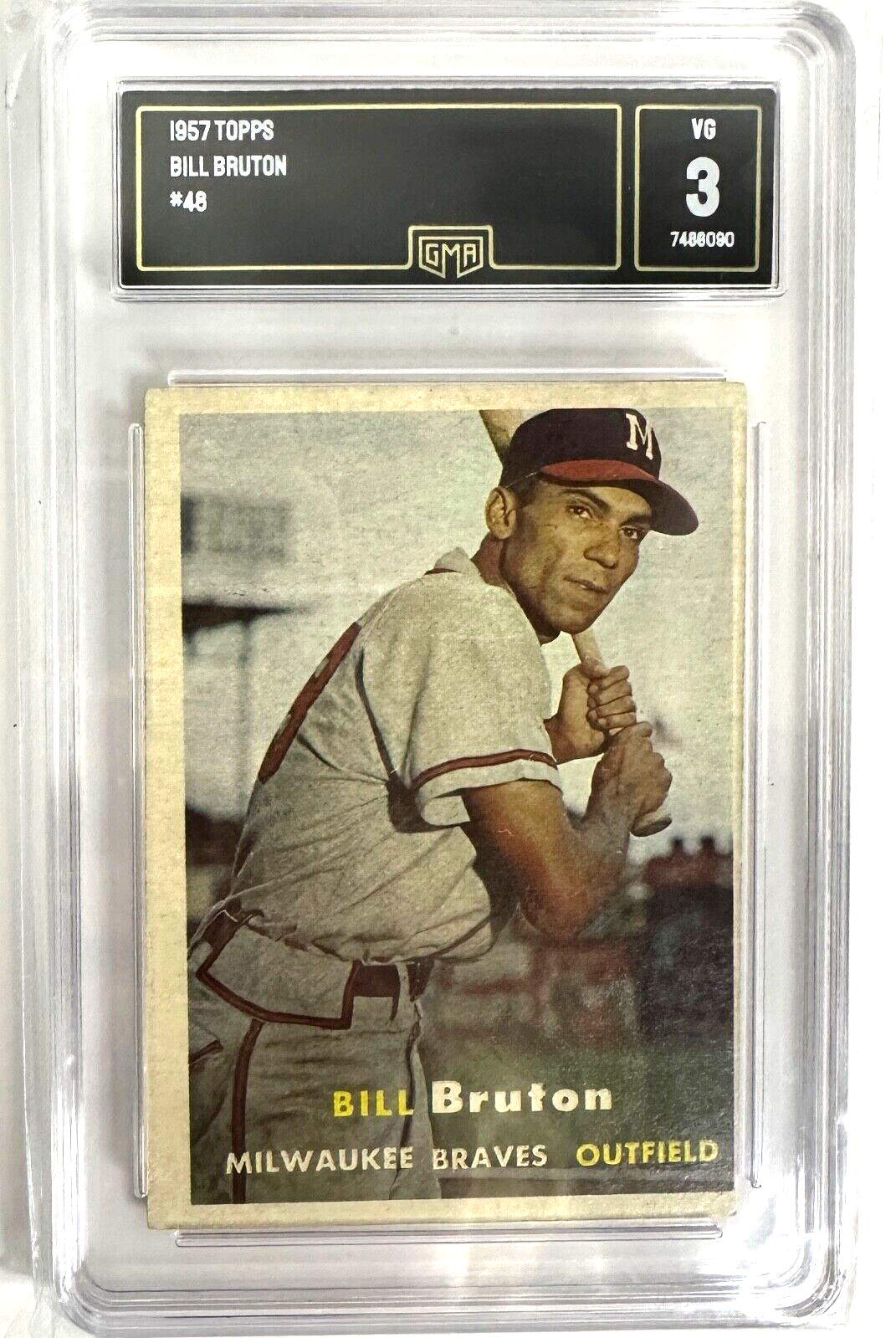 Vintage 1957 Topps #48 Bill Bruton Graded Baseball Card