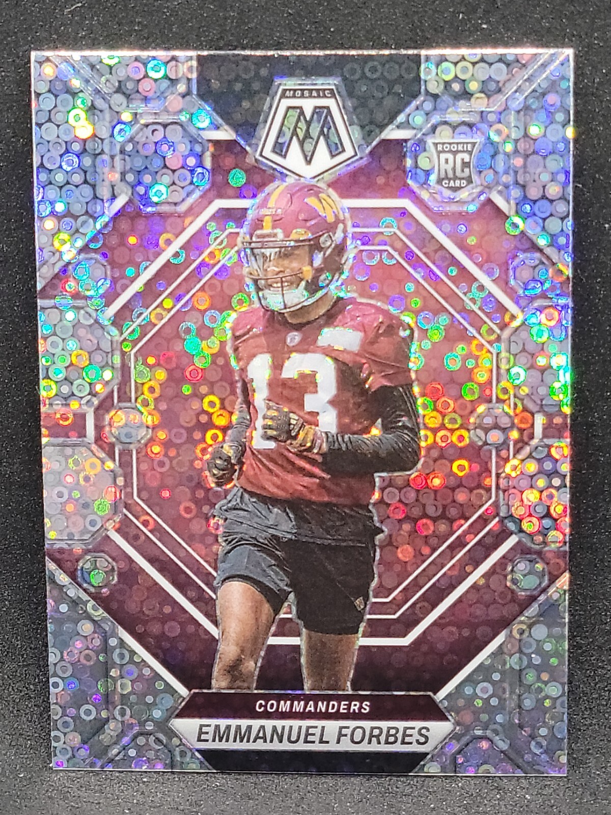 2023 Mosaic Emmanuel Forbes Silver No Huddle Disco RC #319 Commanders Rookie